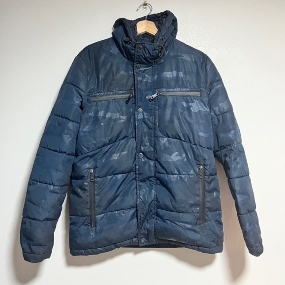 Kenneth Cole Camo Hooded Puffer Jacket Men’s Size S